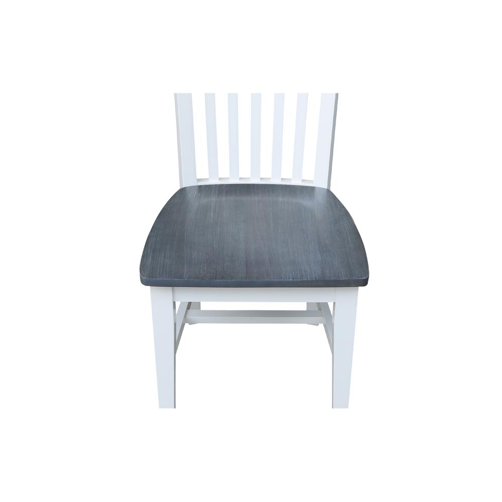 Set of Two Tall Mission Chairs, White/Heather gray. Picture 6