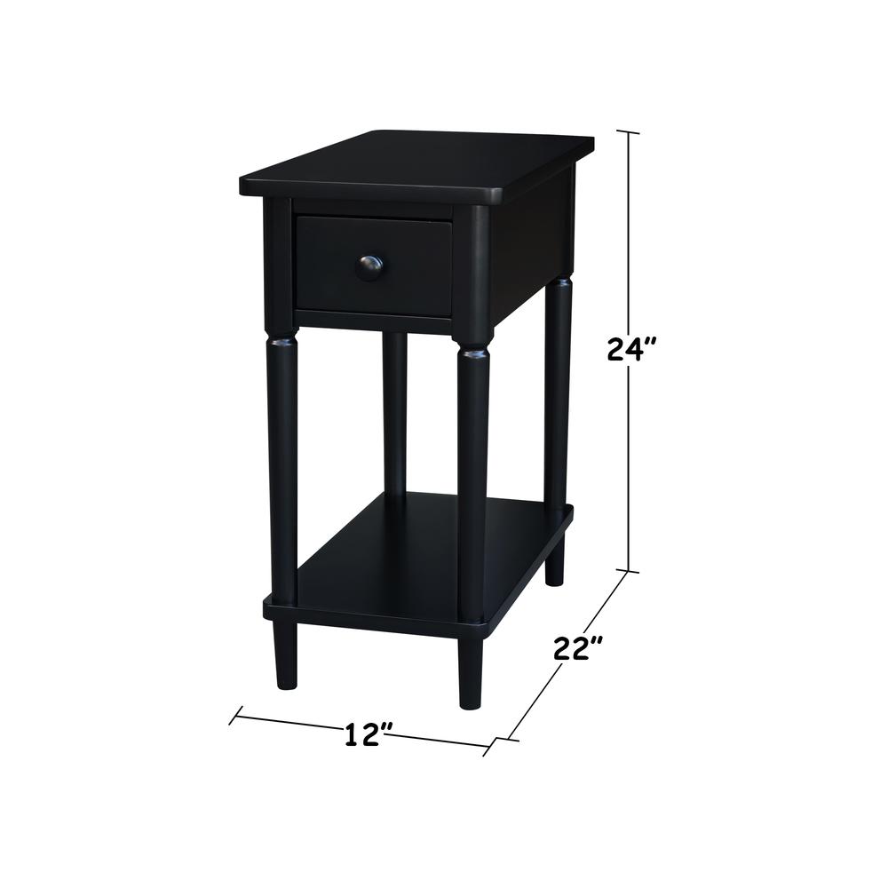 Solid Wood Narrow Side Table in Black. Picture 6