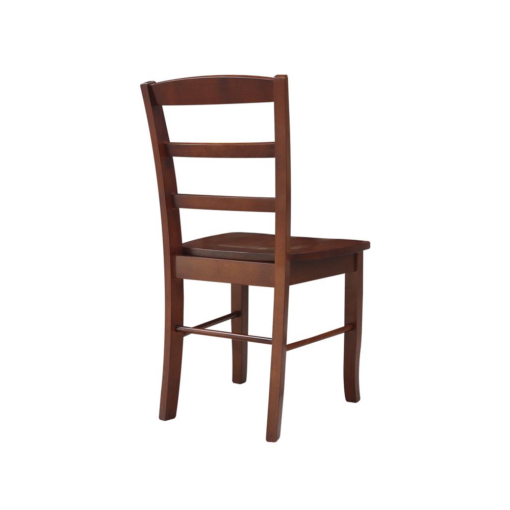 Set of Two Madrid Ladderback Chairs, Espresso. Picture 3