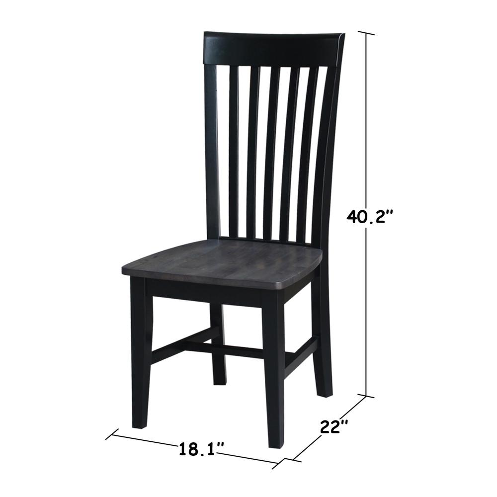 Set of Two Cosmo Tall Mission Chairs, Coal-Black/washed black. Picture 5