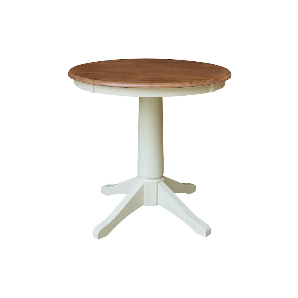 30" Round Pedestal Dining Table 2 Madrid LadderBack Chairs - 3 Piece Dining Set. Picture 2