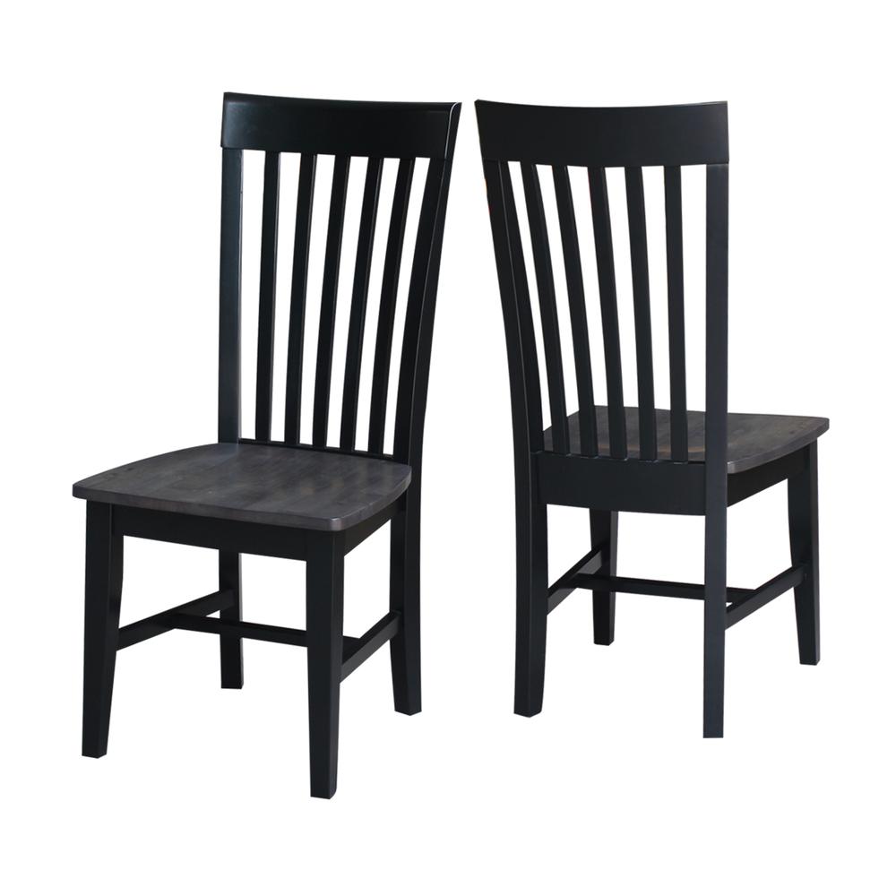 Set of Two Cosmo Tall Mission Chairs, Coal-Black/washed black. Picture 1