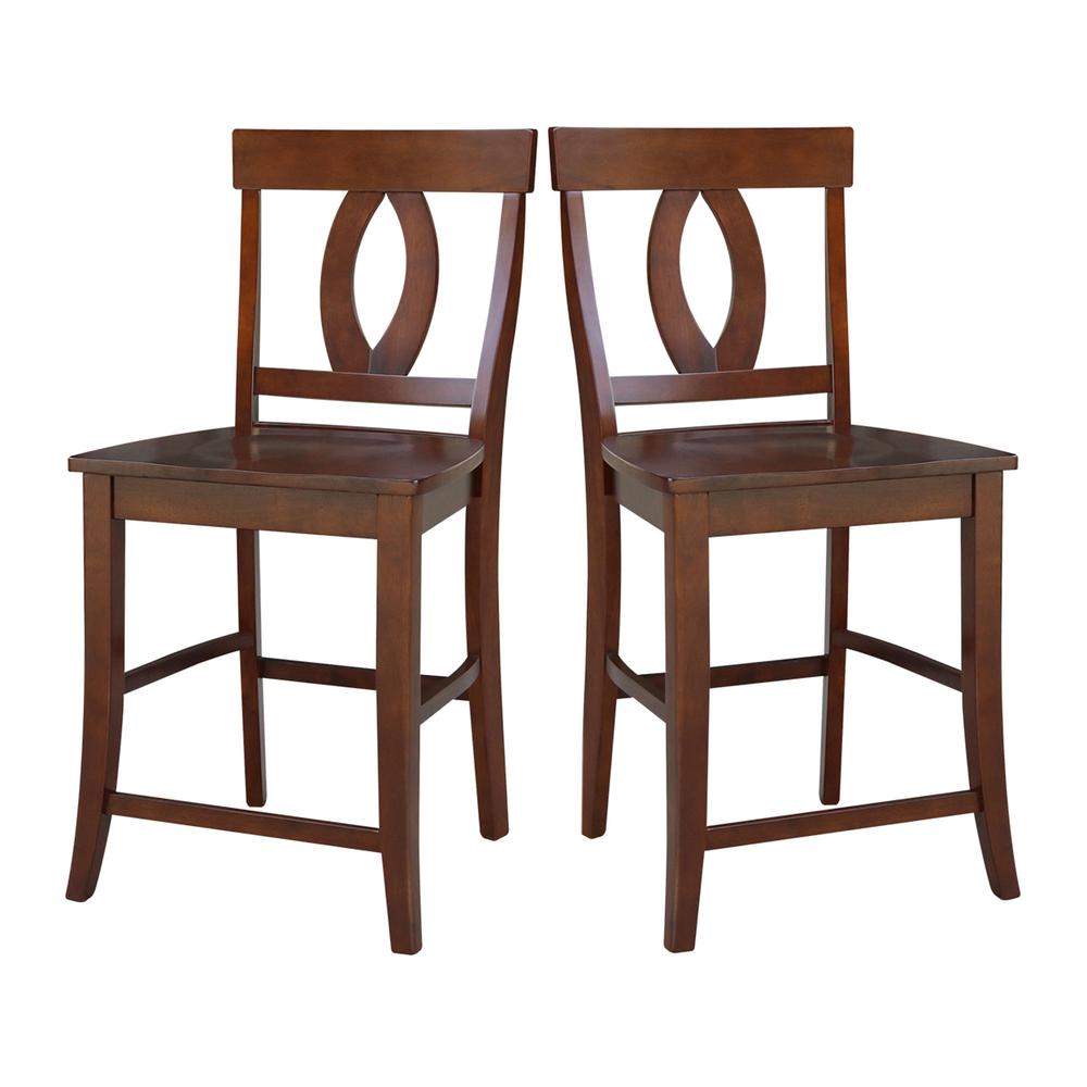 Verona Counter height Stool - 24" Seat Height, Espresso. Picture 4