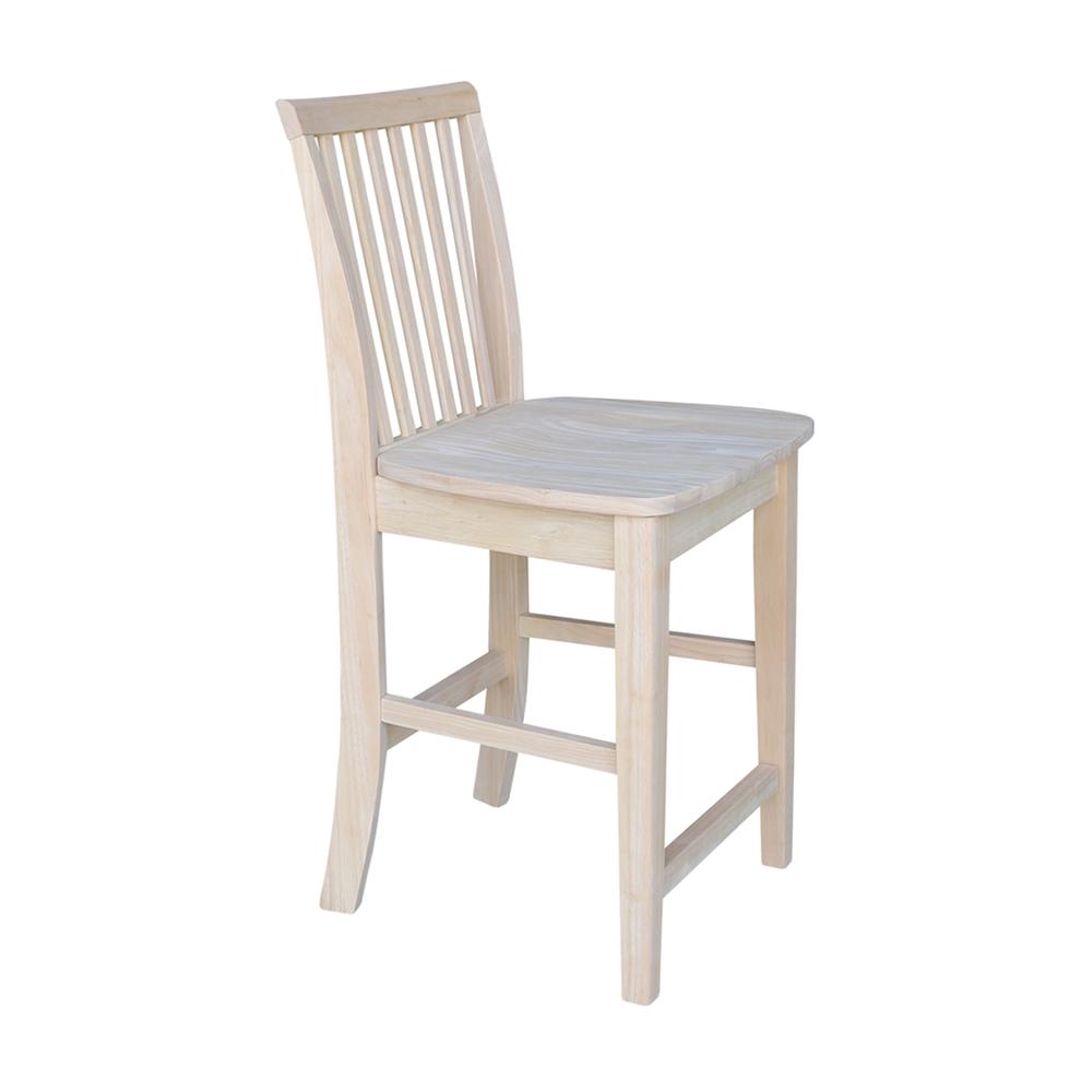 Mission Counter height Stool - 24" Seat Height , Unfinished. Picture 5