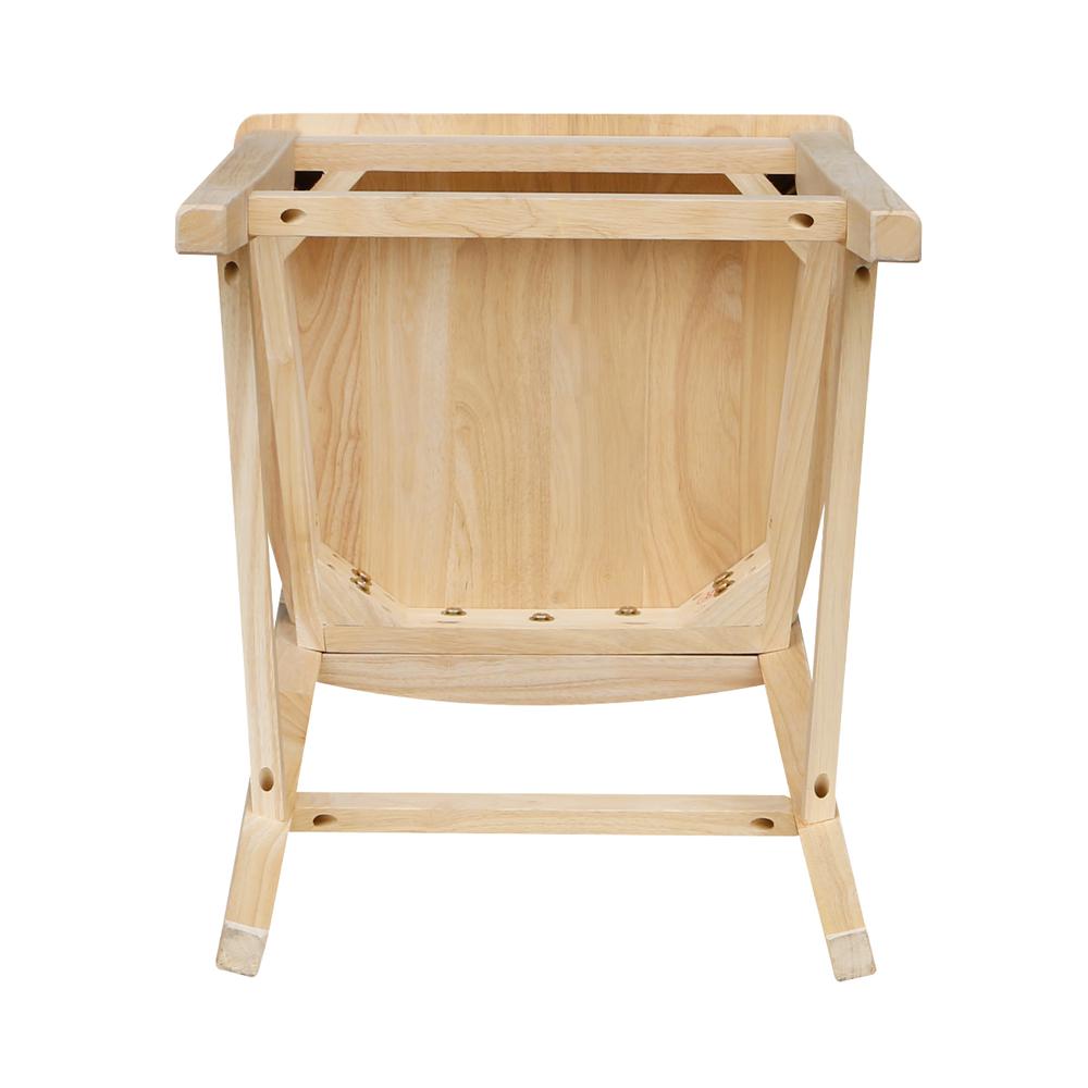 Fanback Stool - 24"Seat Height, Unfinished. Picture 3