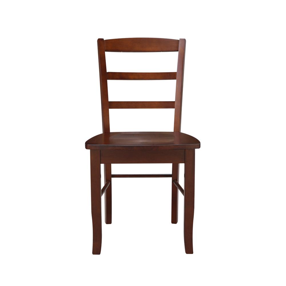 Set of Two Madrid Ladderback Chairs, Espresso. Picture 8