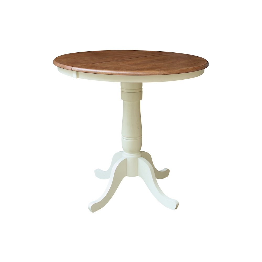 36" Round Extension Dining Table with 2 Counter Height Stools. Picture 2