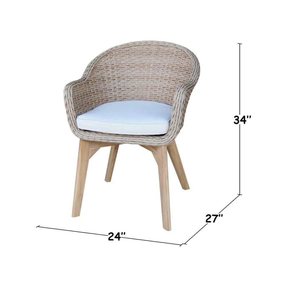 Outdoor 5 Piece Wicker Patio Furniture Set with a Round Table and 4 Chairs. Picture 6