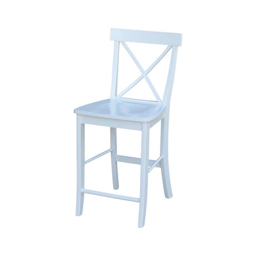 30" x 30" CounterHeight Dining Table with 2 X-Back Stools - 3 Piece Set. Picture 4