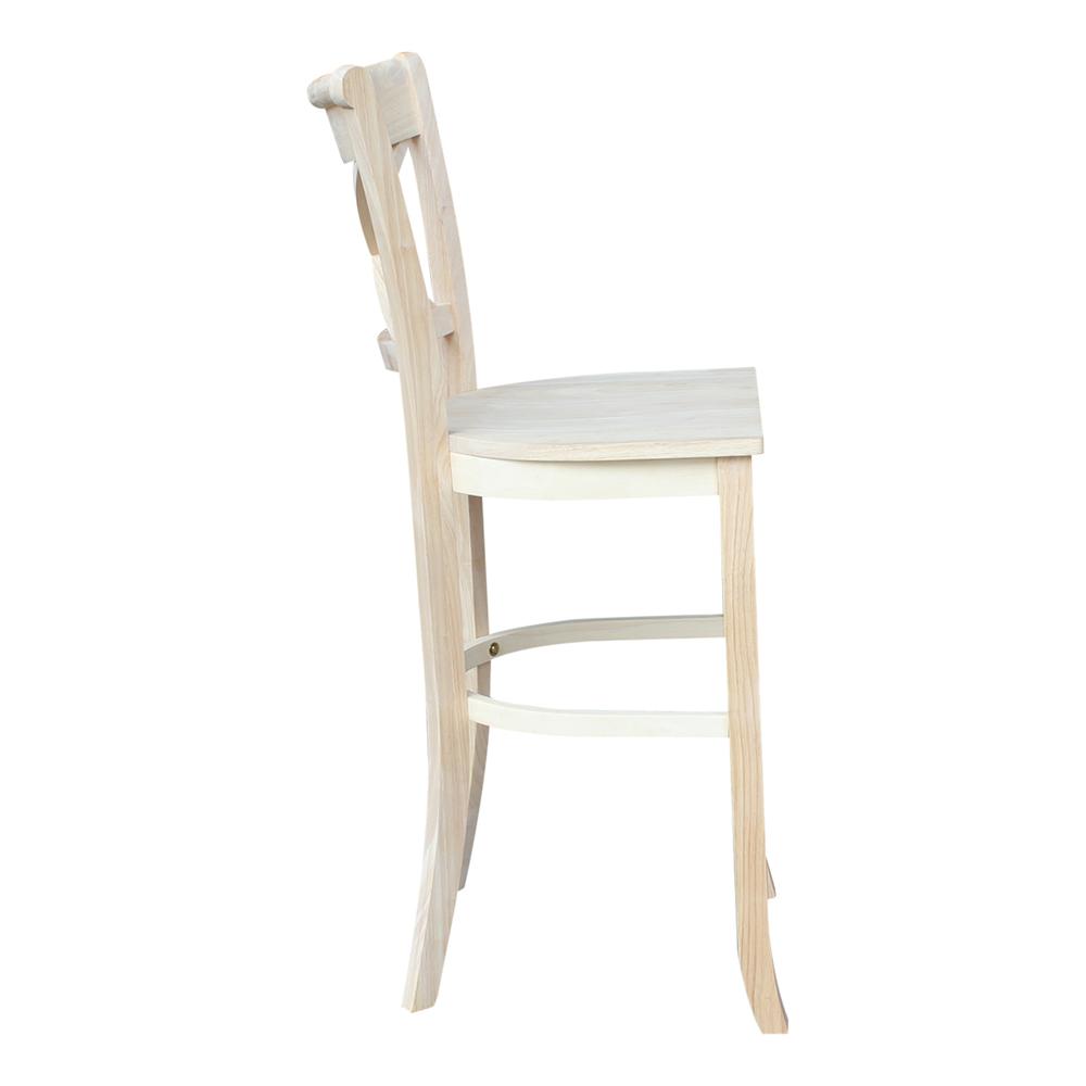Charlotte Bar height Stool - 30" Seat Height, Unfinished. Picture 6