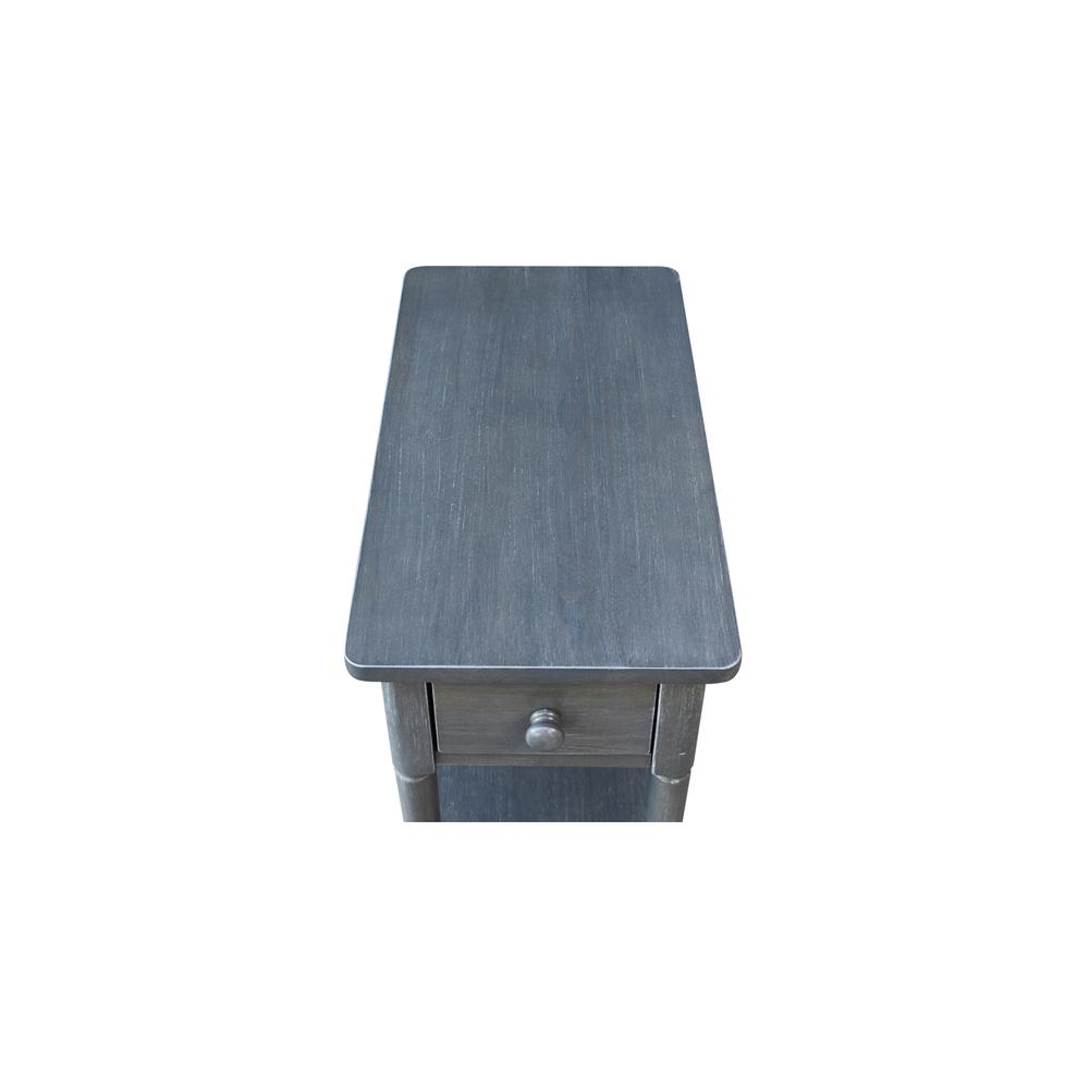 Solid Wood Narrow Side Table in Antique Washed Heather Gray. Picture 8