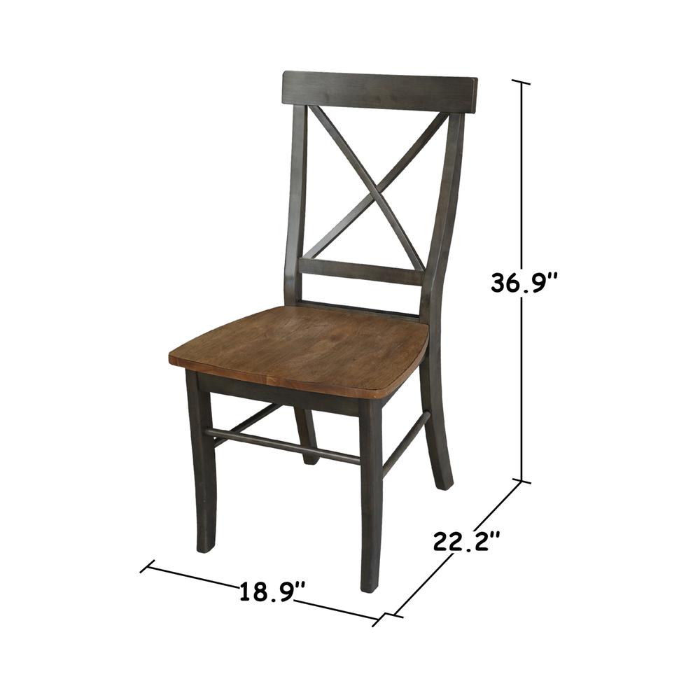 X-Back Chair With Solid Wood Seat  - Set of 2 Chairs. Picture 3
