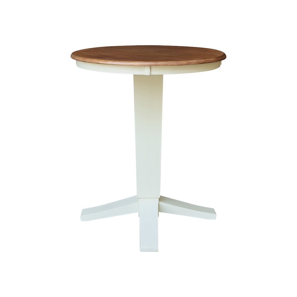 30" Solid Wood Round Top Pedestal Dining Table - 35.9" High. Picture 2