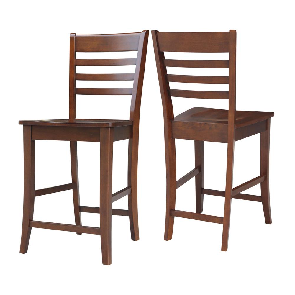 Roma Counter height Stool - 24" Seat Height, Espresso. Picture 7
