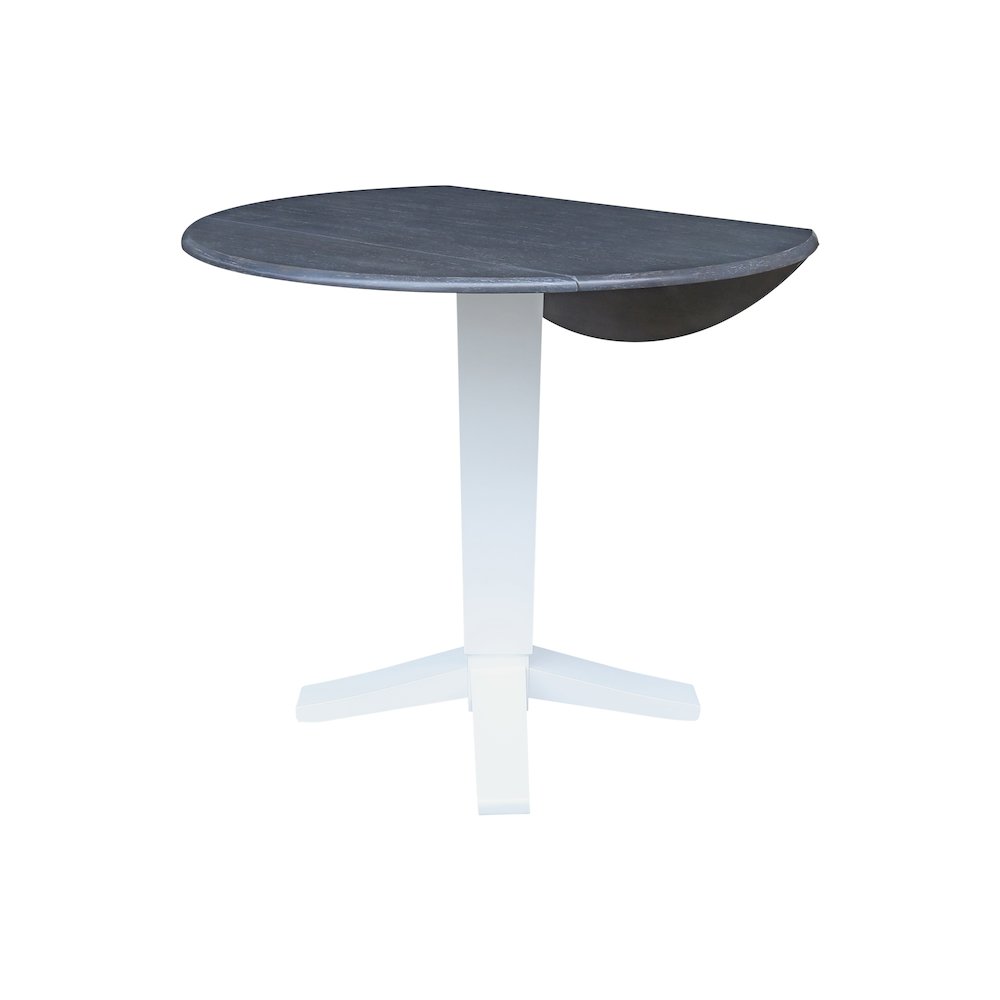 42" Solid Wood Round Dual Drop Leaf Dining Pedestal Table - 36.3"High. Picture 2