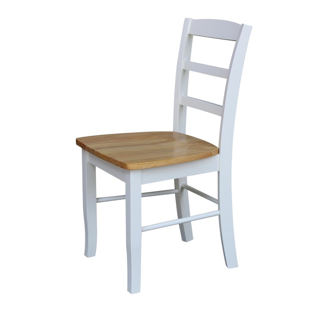 Set of Two Madrid Ladderback Chairs, White / Natural. Picture 4