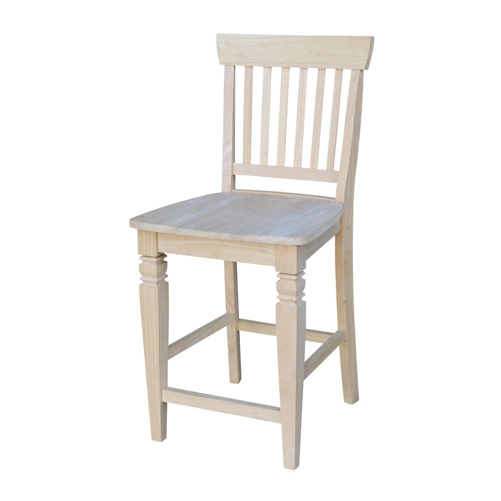 Seattle Counter height Stool - 24" Seat Height, Unfinished. Picture 1