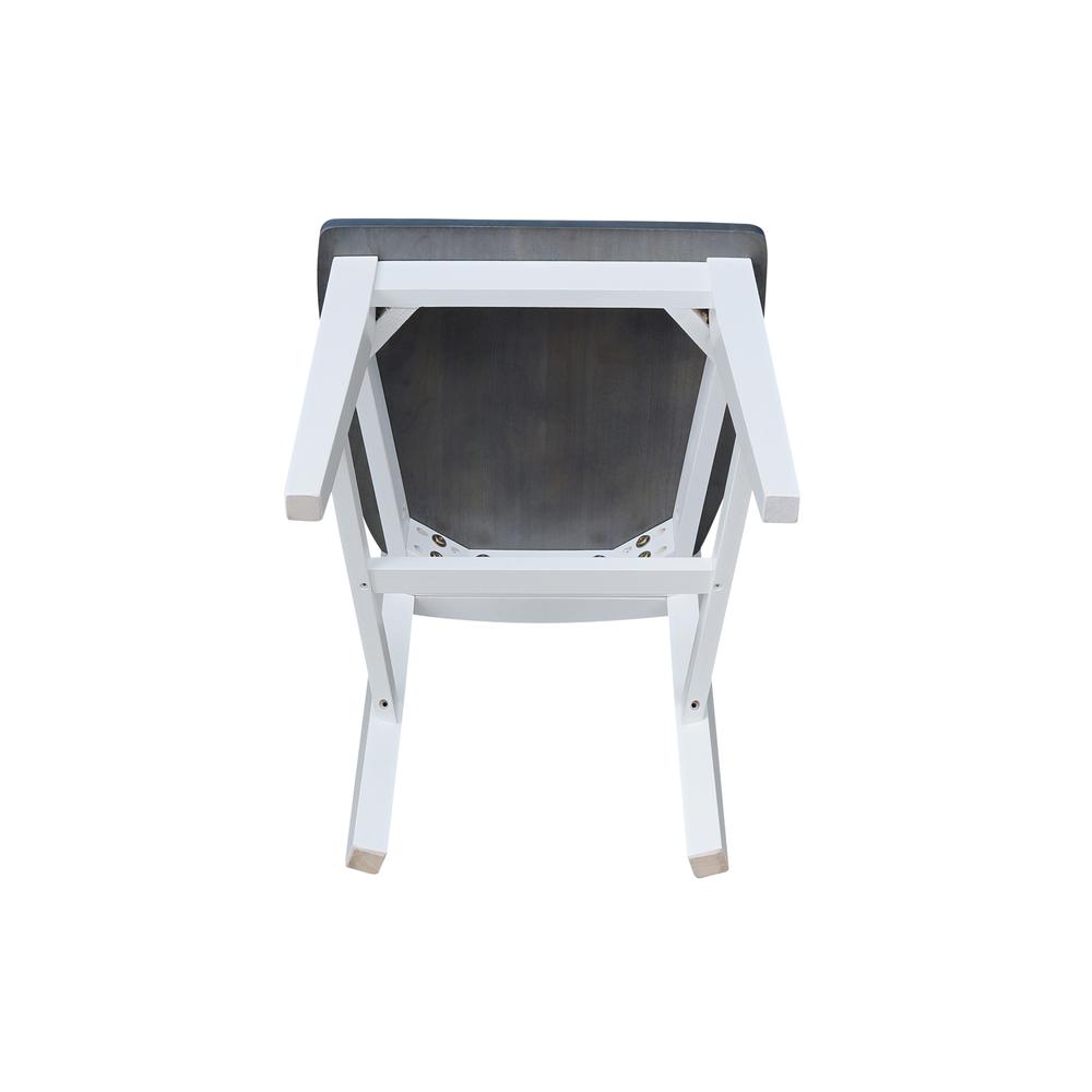 Set of Two Tall Mission Chairs, White/Heather gray. Picture 4