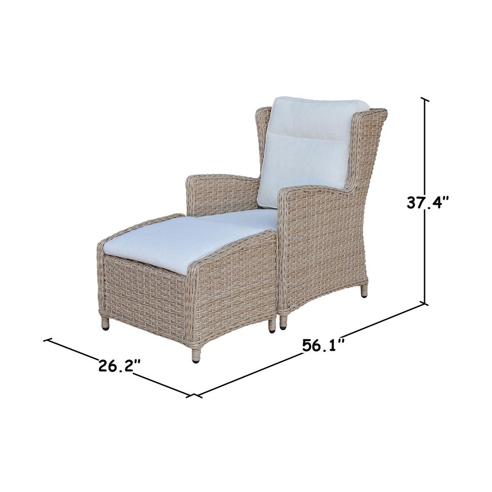 Outdoor Wicker Patio Lounge Chair with Cushion. Picture 5
