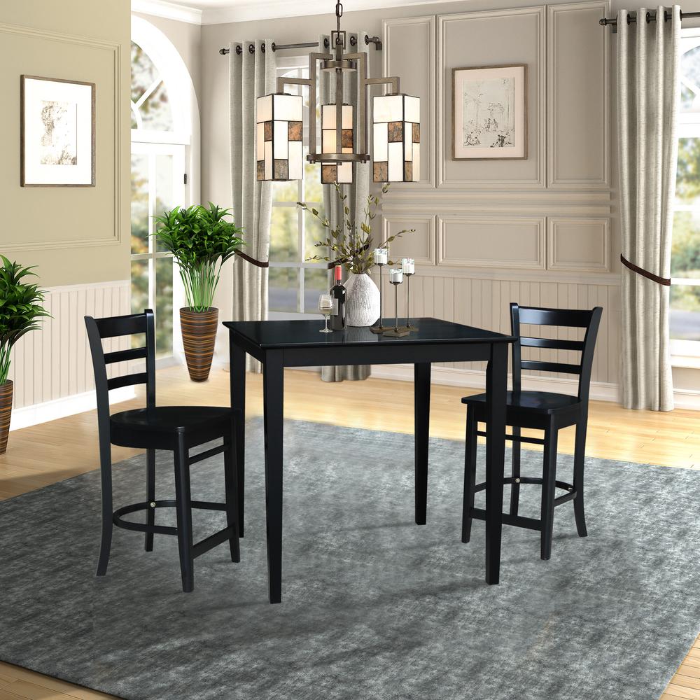 36" x 36" Counter Height Table with 2 Emily Counter Height Stools - 3 Piece Set. Picture 1