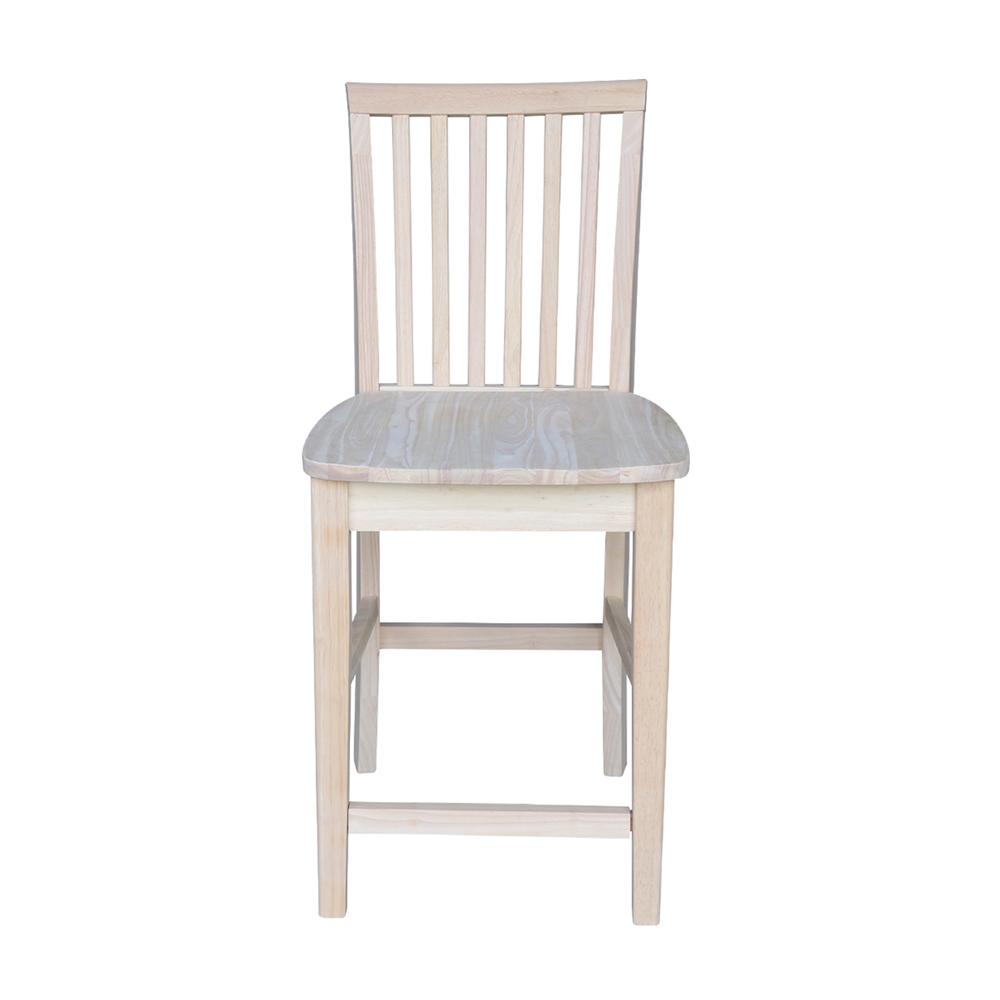 Mission Counter height Stool - 24" Seat Height , Unfinished. Picture 6