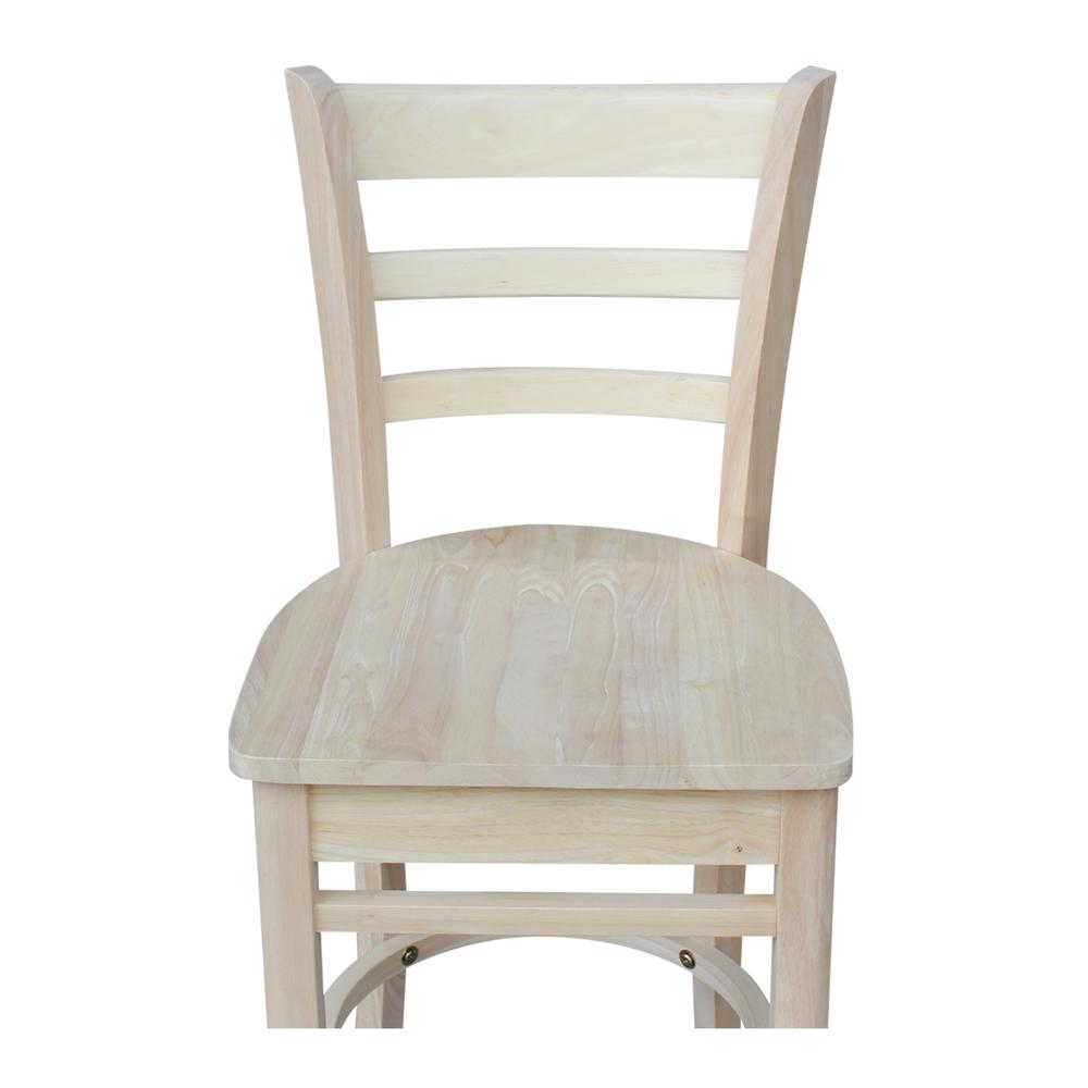 Emily Counter height Stool - 24" Seat Height, Unfinished. Picture 3