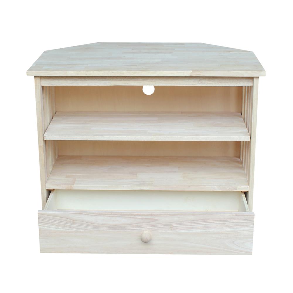 Mission Corner Entertainment / TV Stand, Unfinished. Picture 10