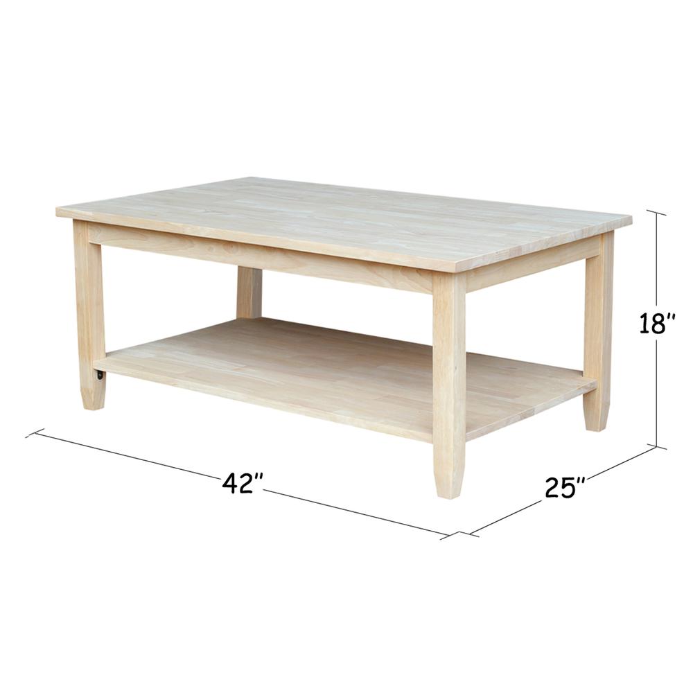 Solano Coffee Table, Unfinished. Picture 6