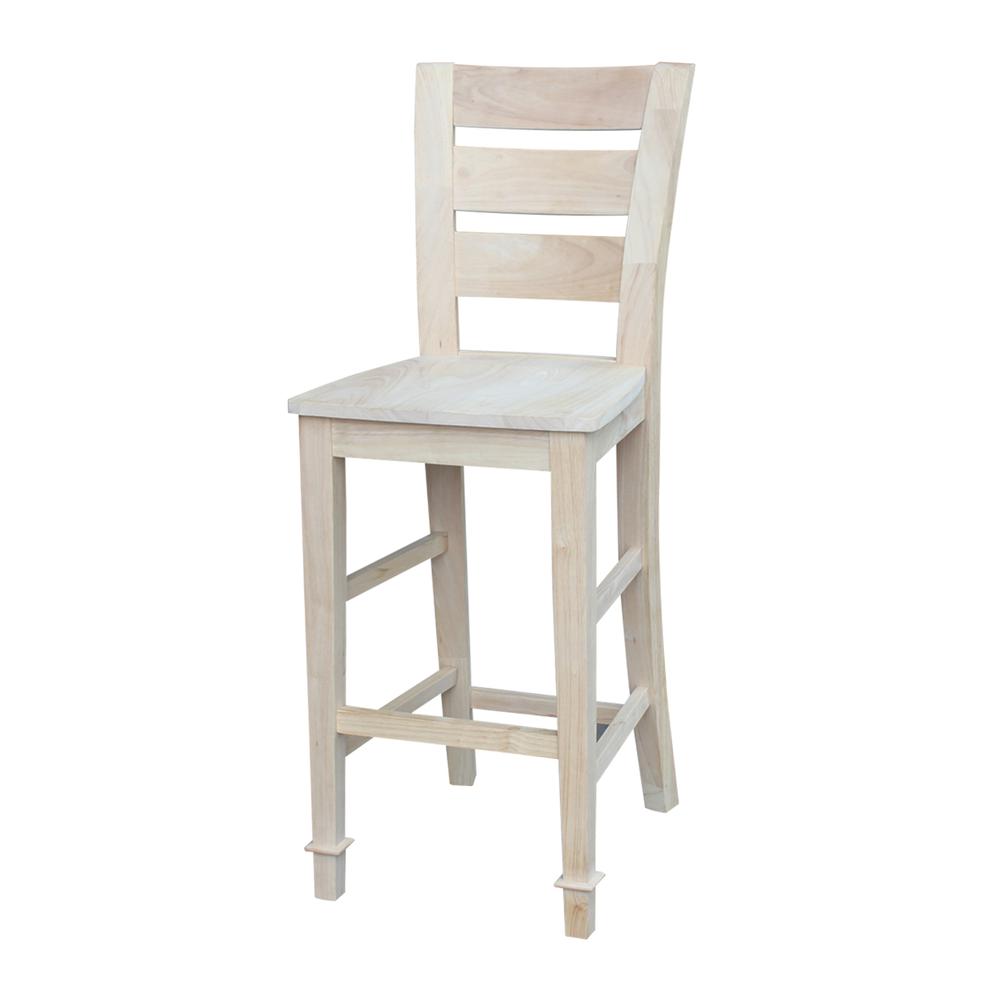 Tuscany Bar height Stool - 30" Seat Height, Unfinished. Picture 1