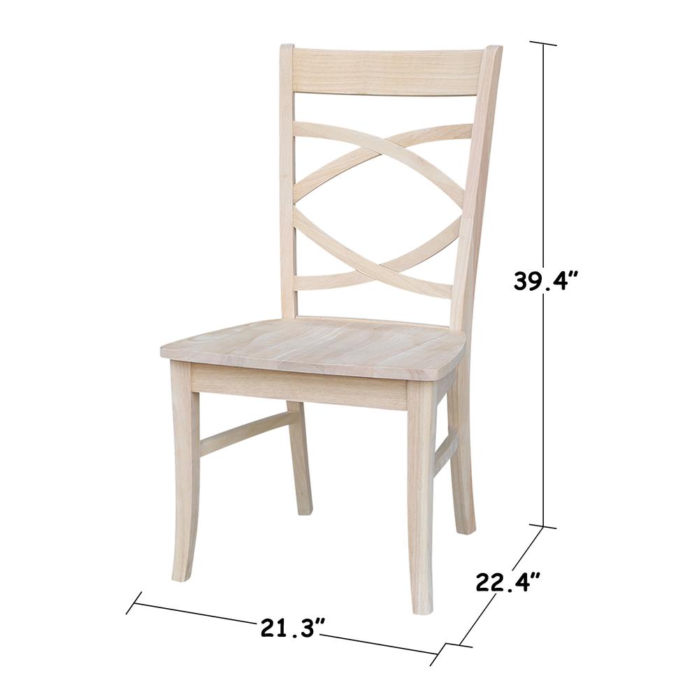 Set of Two Milano Chairs with Wood Seats, Unfinished. Picture 8