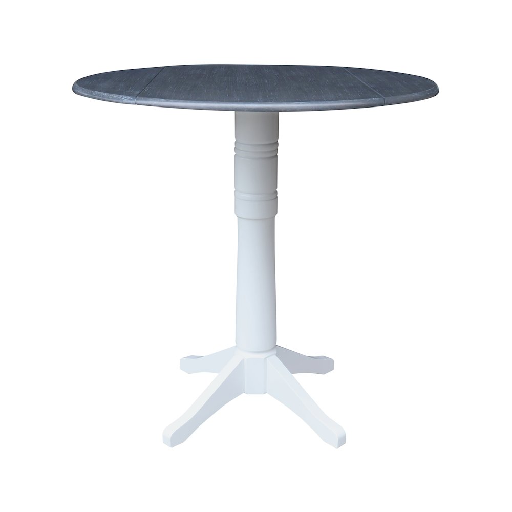 42" Round Dual Drop Leaf Pedestal Table,  43.2"H. Picture 1