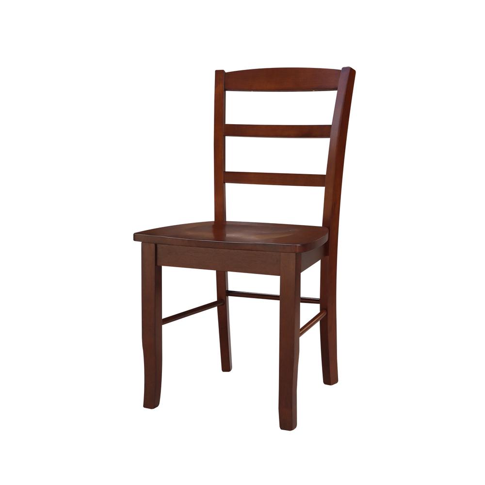 Set of Two Madrid Ladderback Chairs, Espresso. Picture 4