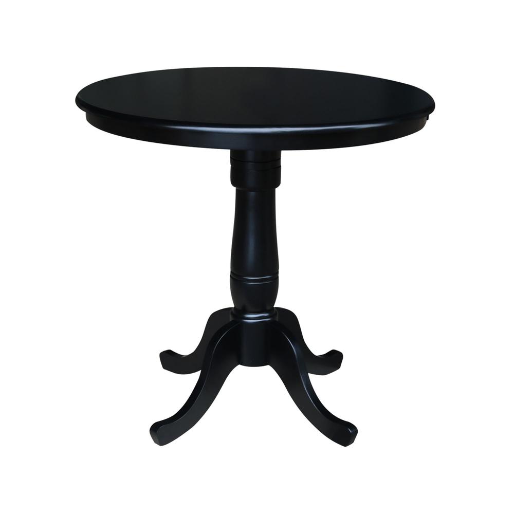 36" Round Pedestal Counter Height Table with 2 Emily Counter Height Stools. Picture 3
