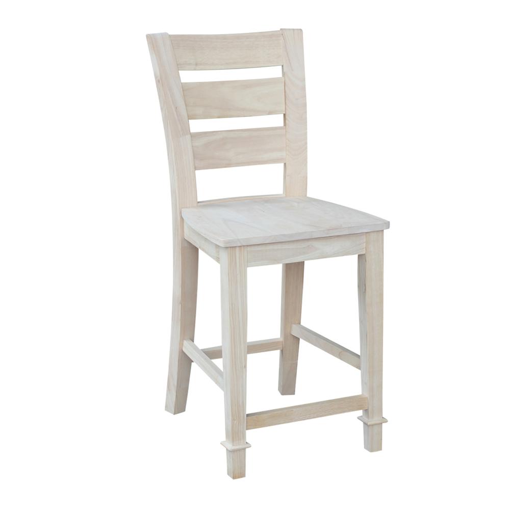 Tuscany Counter height Stool - 24" Seat Height, Unfinished. Picture 7