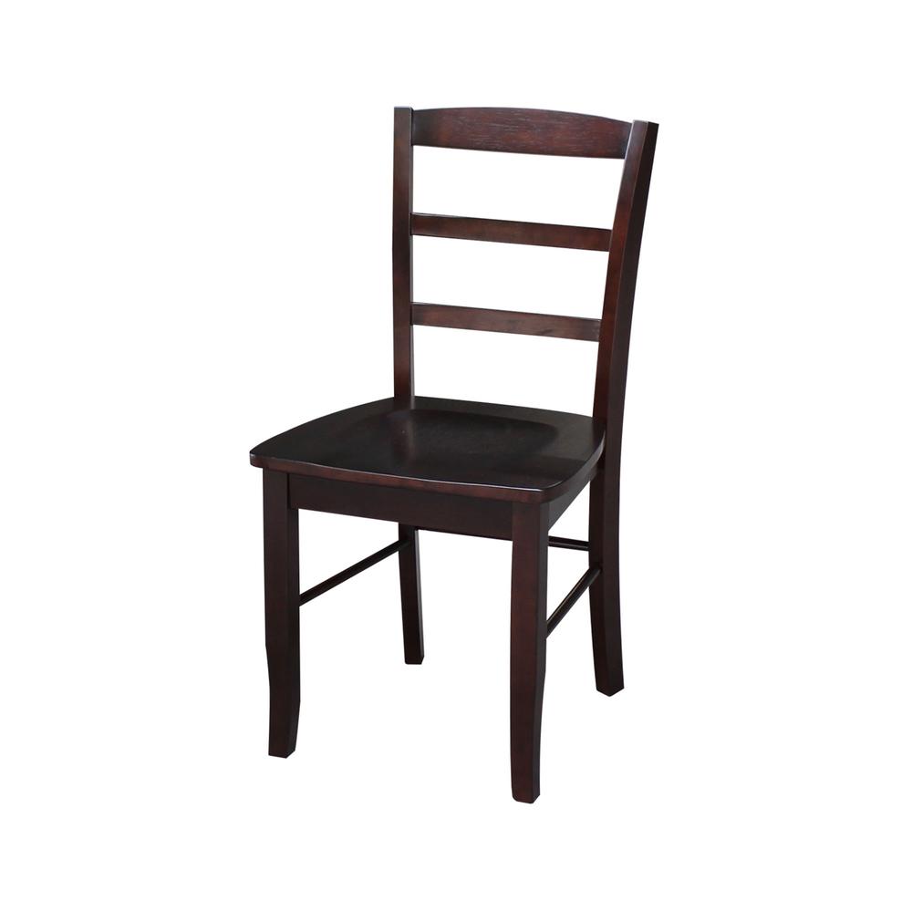 Set of Two Madrid Ladderback Chairs, Rich Mocha. Picture 1