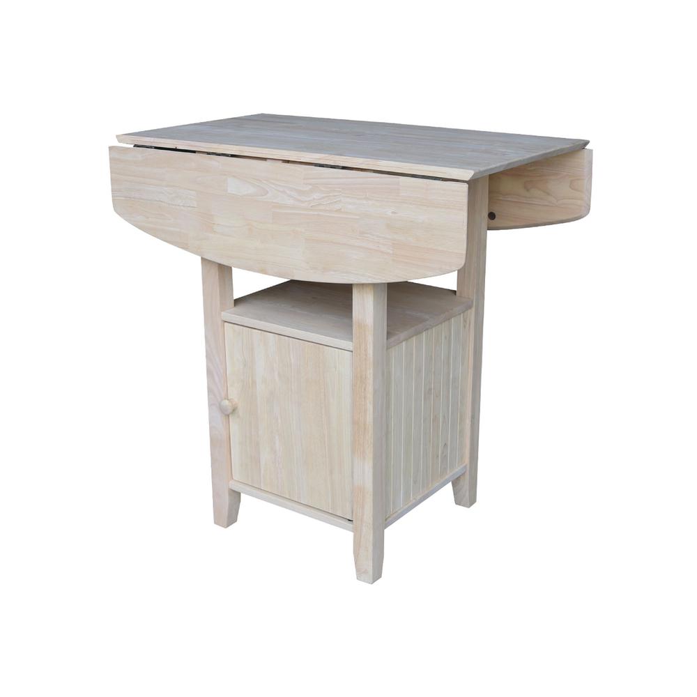 Dual Drop Leaf Bistro Table - Counter Height - With Storage. Picture 2