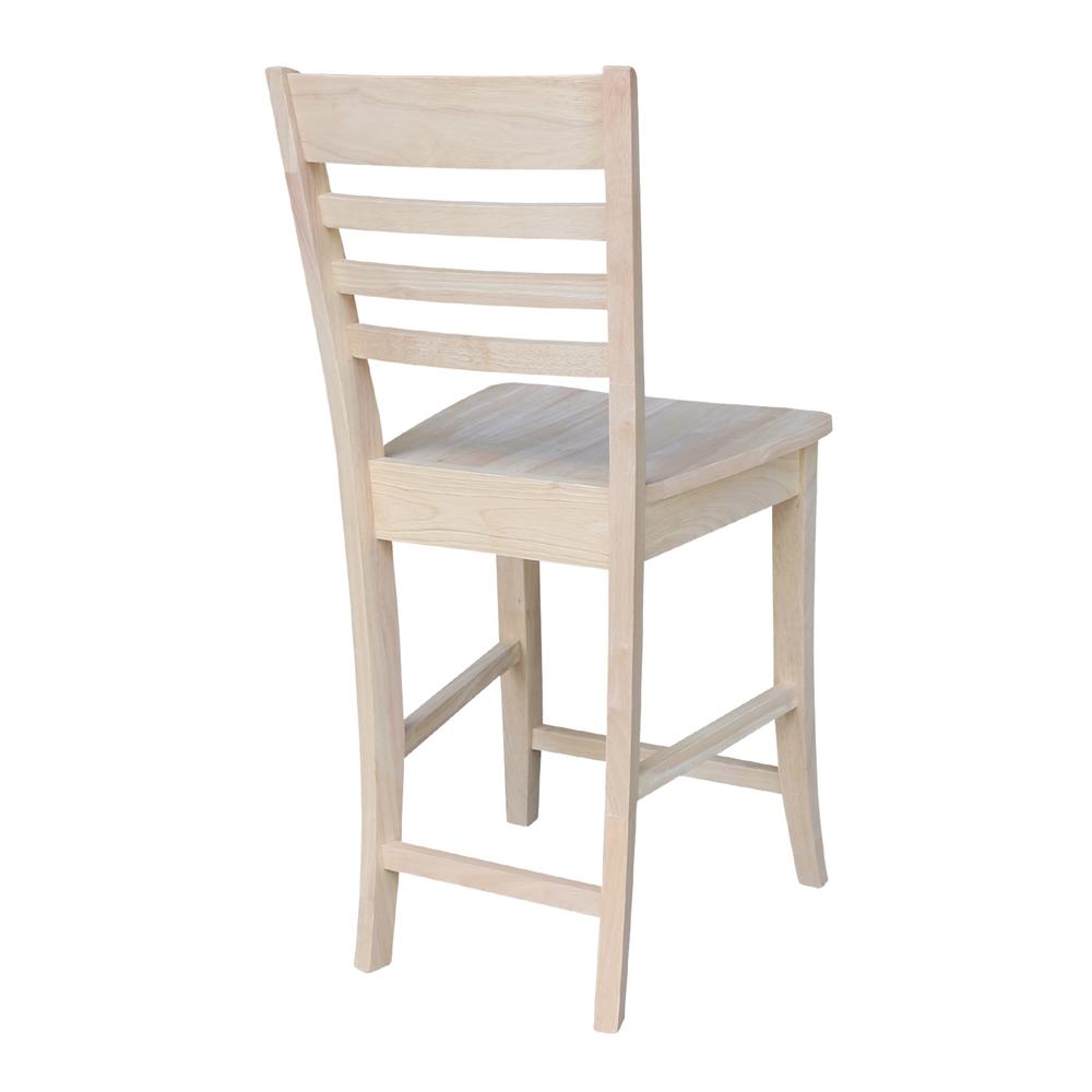 Roma Counter height Stool - 24" Seat Height, Unfinished. Picture 9