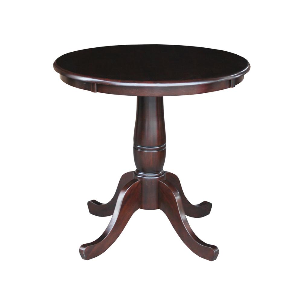 30" Round Top Pedestal Dining Table with 2 Remo Splatback Chairs. Picture 3