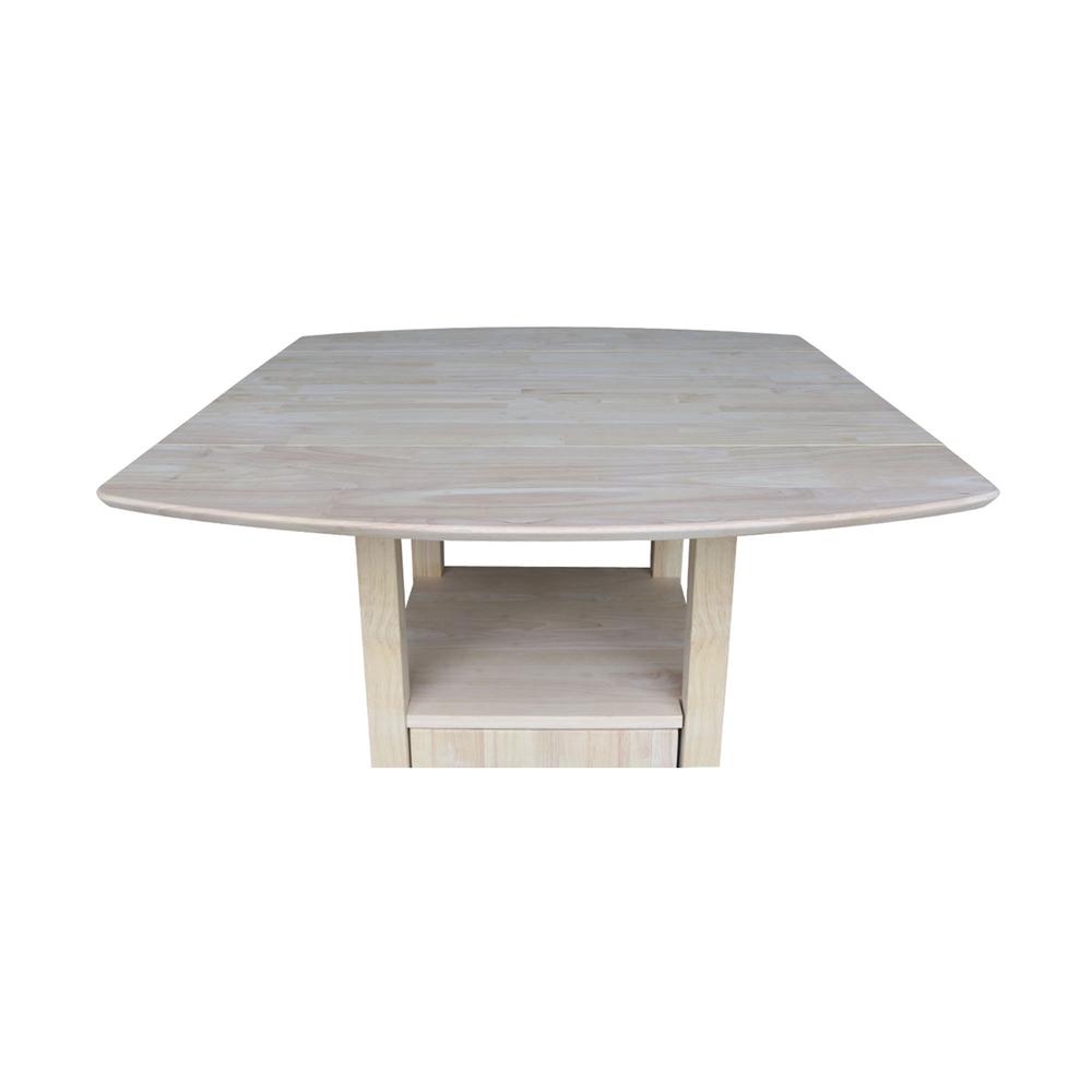 Dual Drop Leaf Bistro Table - Counter Height - With Storage. Picture 5
