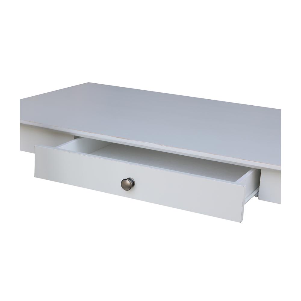 Writing Desk With Drawer, Beach White. Picture 7