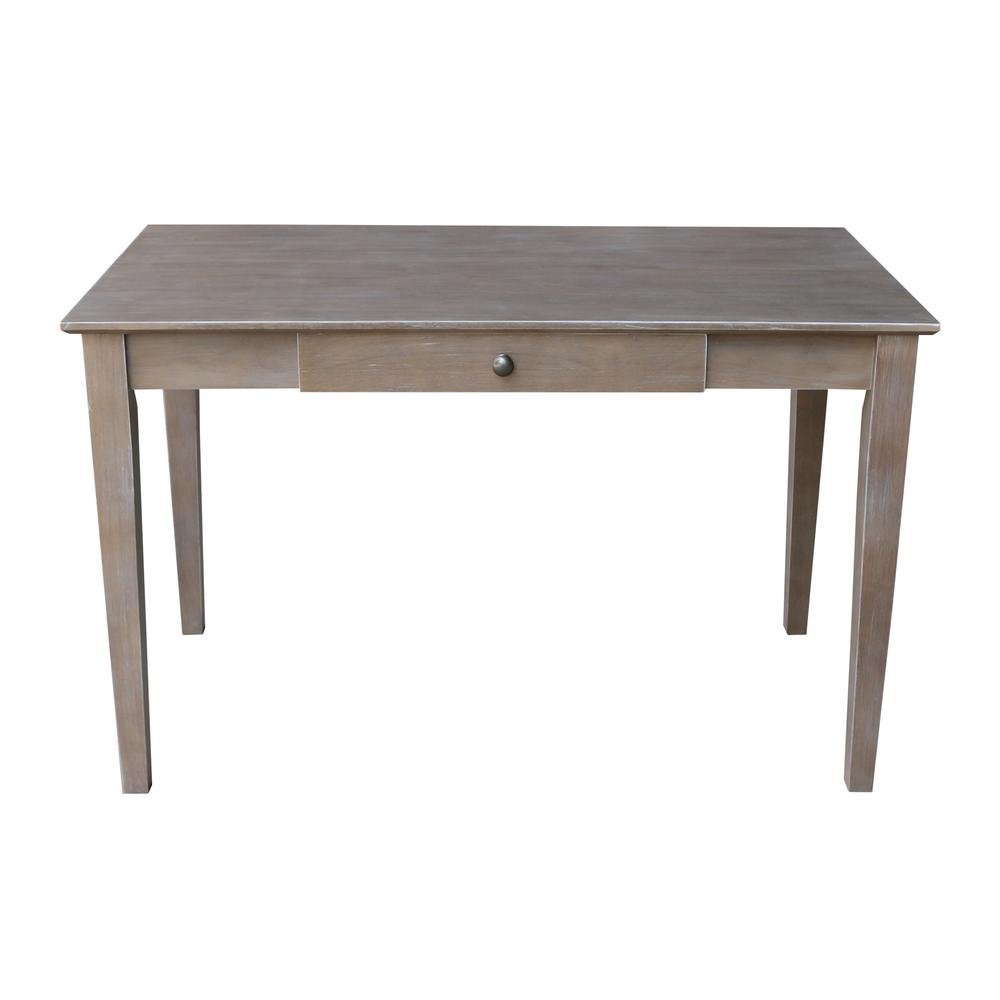Writing Desk With Drawer, Washed Gray Taupe. Picture 4