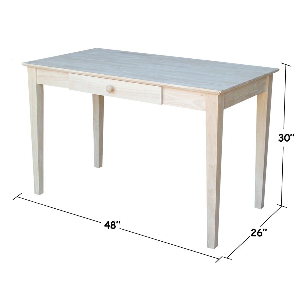 Writing Desk With Drawer, Unfinished. Picture 1