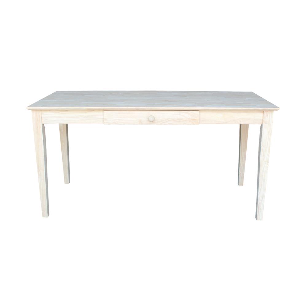 Writing Desk With Drawer, Unfinished. Picture 6