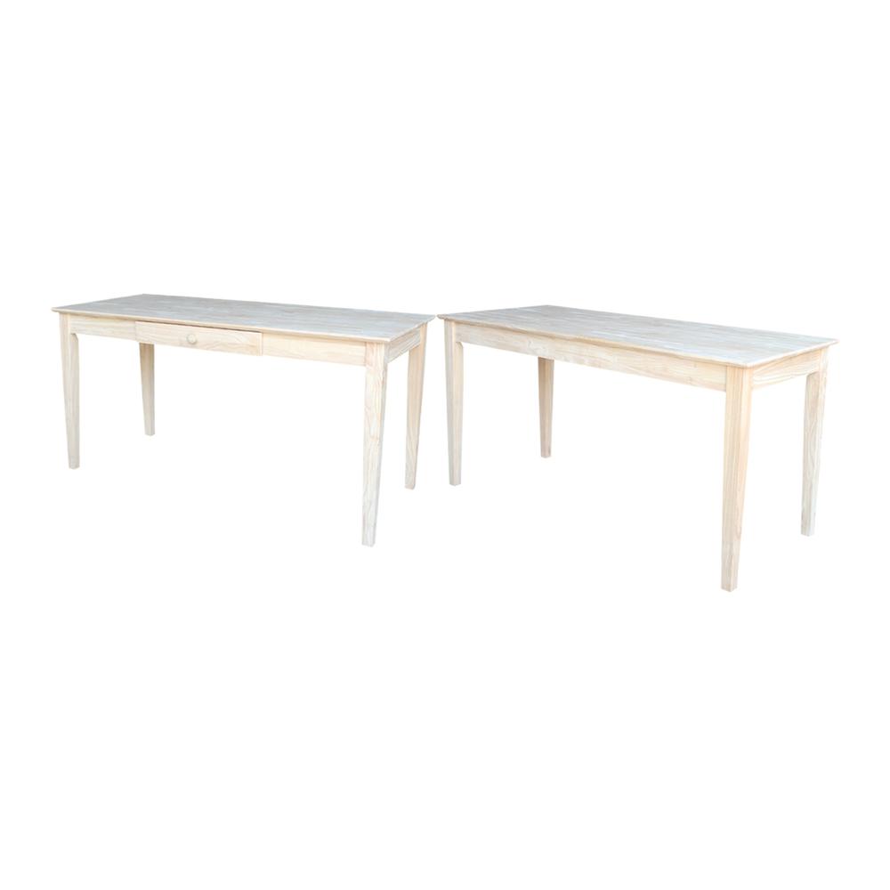 Writing Desk With Drawer, Unfinished. Picture 4