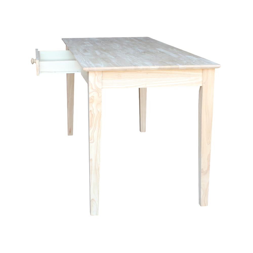 Writing Desk With Drawer, Unfinished. Picture 8