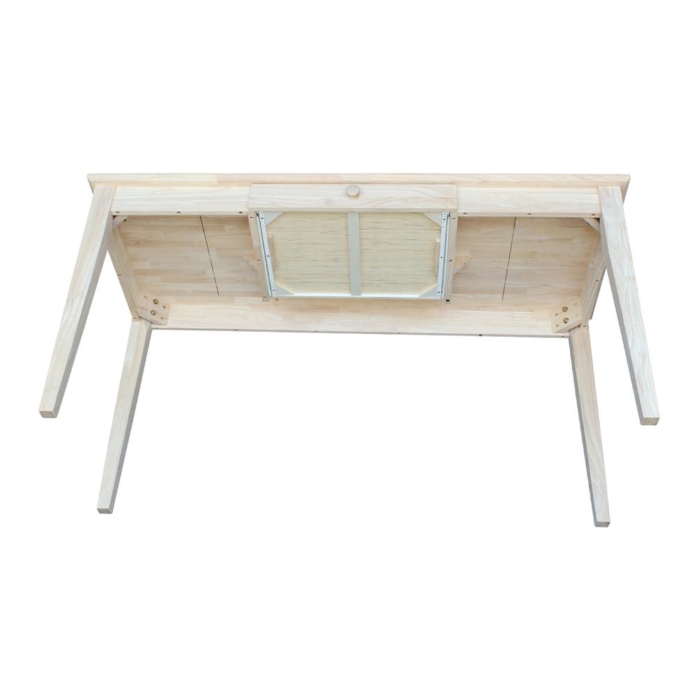 Writing Desk With Drawer, Unfinished. Picture 10