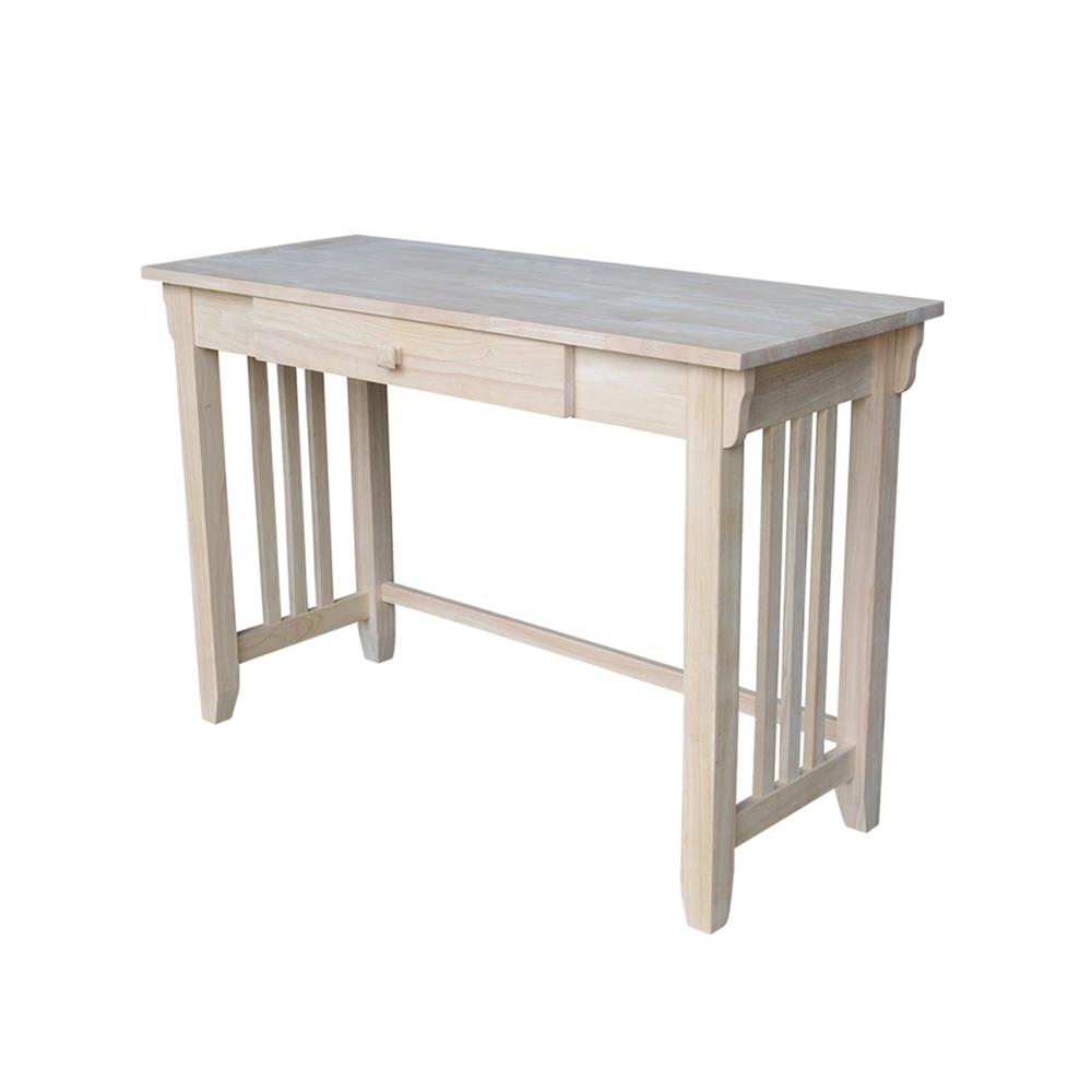 Mission Desk With Drawer, Unfinished. Picture 10