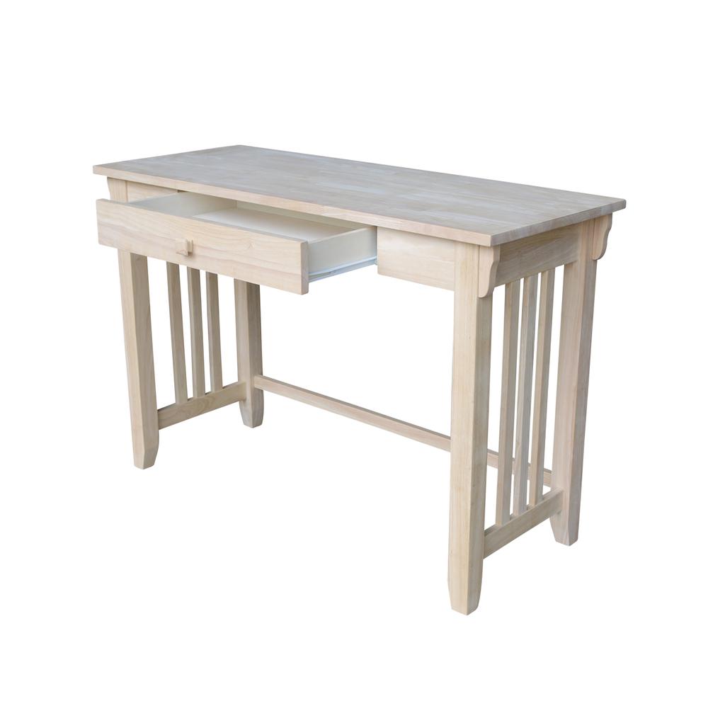 Mission Desk With Drawer, Unfinished. Picture 6