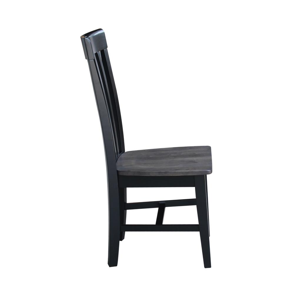 Set of Two Cosmo Tall Mission Chairs, Coal-Black/washed black. Picture 4