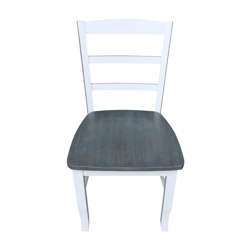Madrid Ladderback Chairs - Set of 2, White/Heather Gray. Picture 8